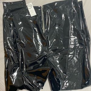 Fashion to Figure Black Vinyl Leggings NWT